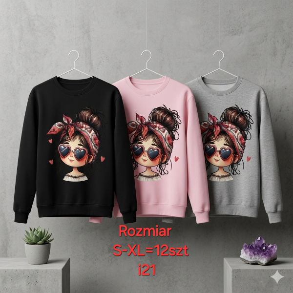 Bluzki damskie Roz S-XL, 1 Kolor Paczka 12 szt